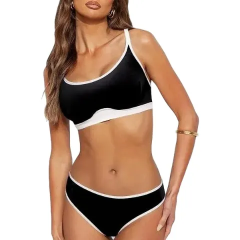 Women’s Black Bikini OEM Manufacturer | High Cut Two Piece Swimsuit Supplier