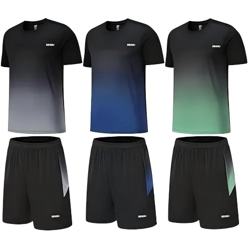 Men’s 2-Piece Workout Set Manufacturer | Gradient Print Sportswear Supplier