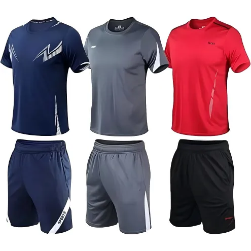 Men’s 2-Piece Workout Set Manufacturer | T-Shirt & Shorts Gym Set Supplier