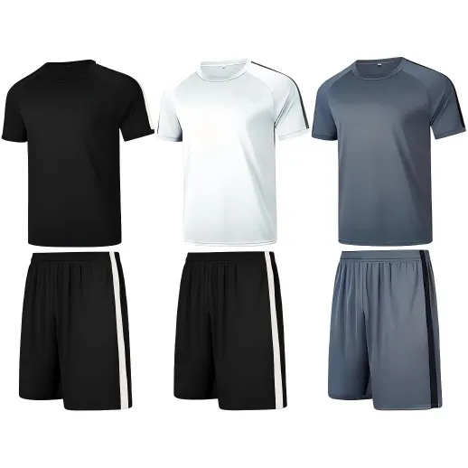 Men’s 2-Piece Workout Set Manufacturer | Summer T-Shirt & Shorts Sportswear Supplier