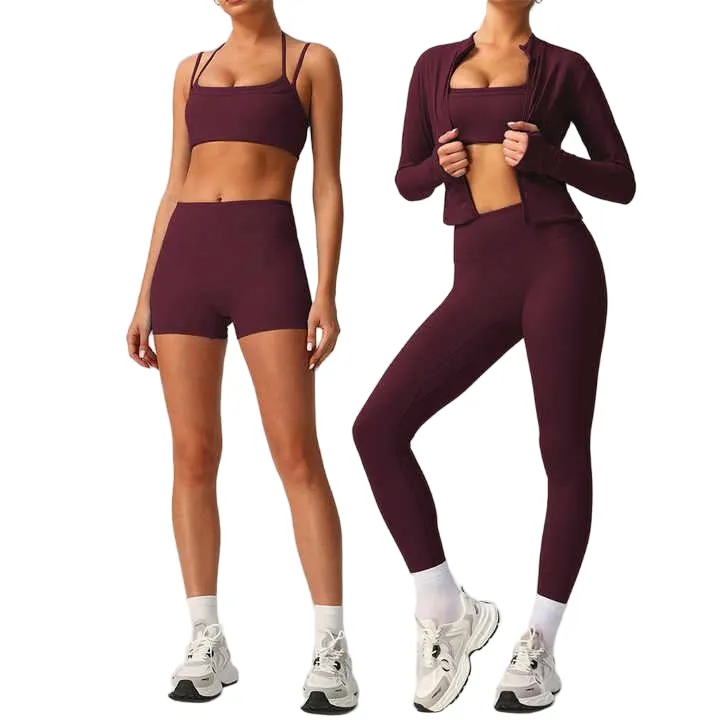 Women’s Workout Set Manufacturer | 2-Piece High Waisted Seamless Leggings & Padded Sports Bra Supplier