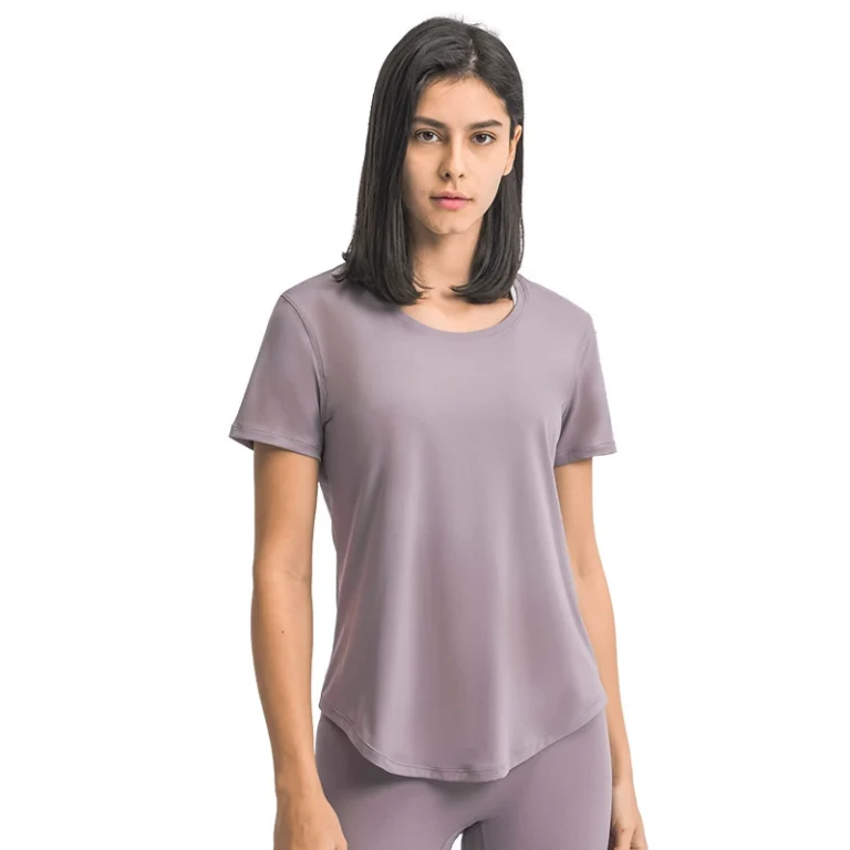 Women’s Workout T-Shirt Manufacturer | Short Sleeve Round Neck Gym Fitness Active Tee Supplier